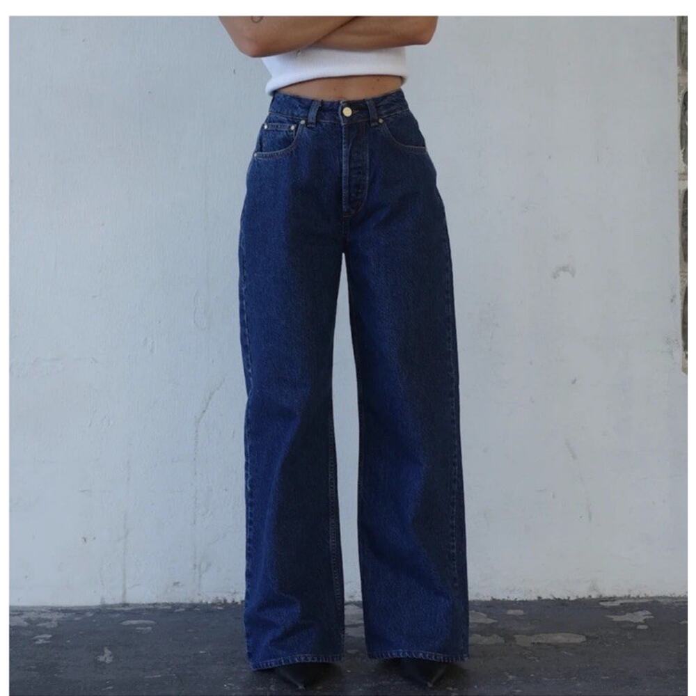 Heavy Manners Baggy Vanilla Sky Dark Wash Denim Jeans Size 34 — image 6 of 7